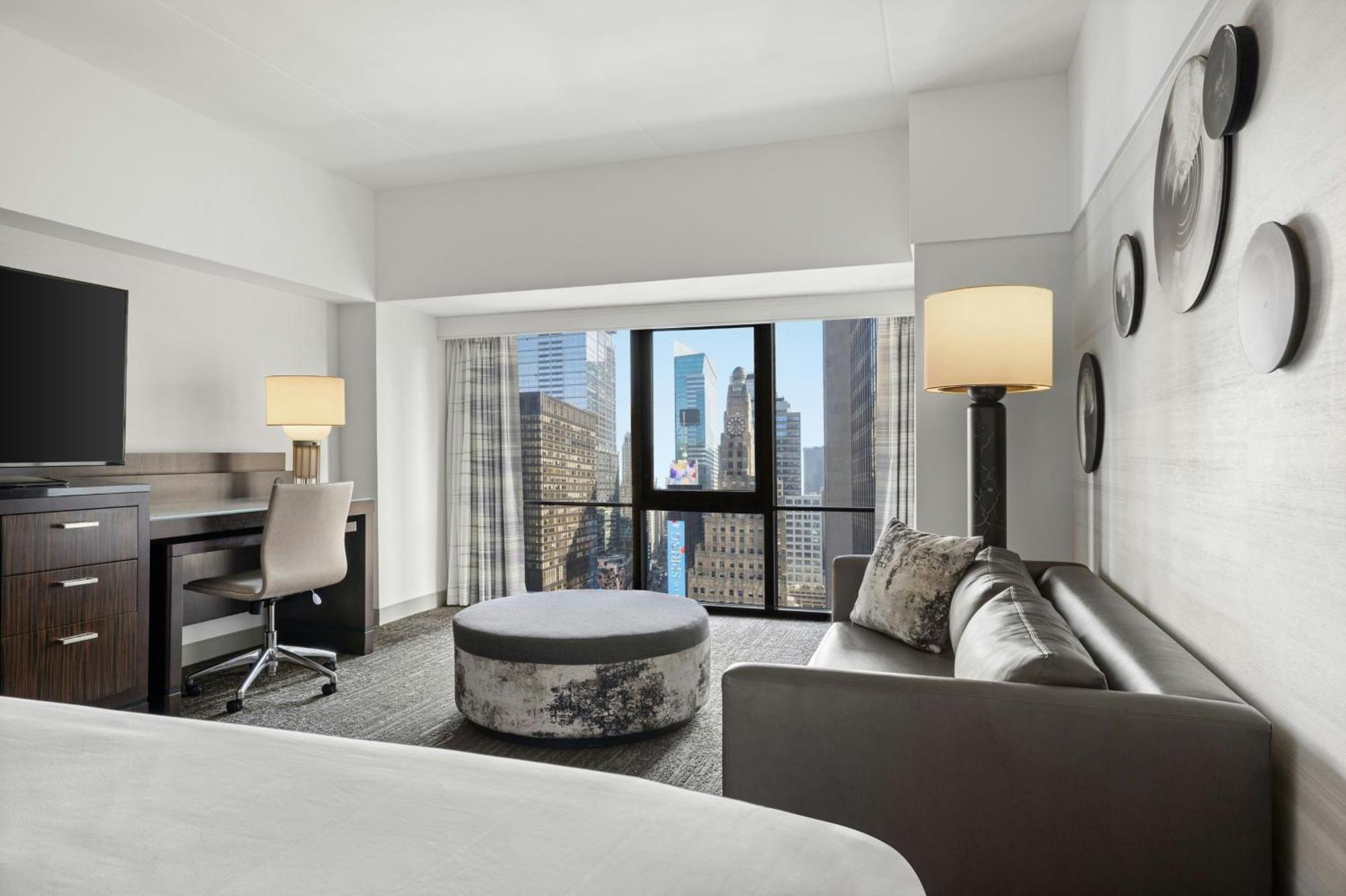 Kamer met Kingsize Bed en Slaapbank (op Verzoek) - Uitzicht op Times Square